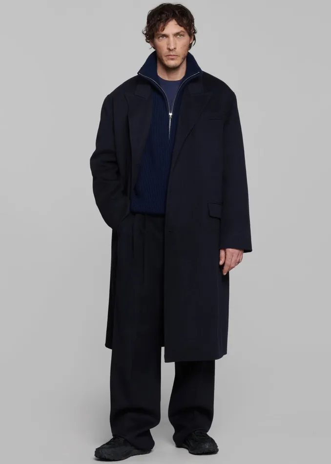 Men Paxton Wool Coat 8211 Dark Navy The Frankie Shop Outerwear