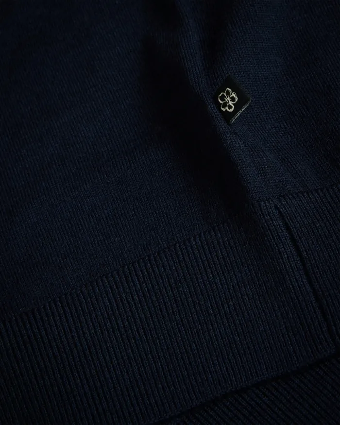 Men PIERROT 8211 Short Sleeve Stripe Trim Polo Shirt Navy Ted Baker Jumpers and Knitwear