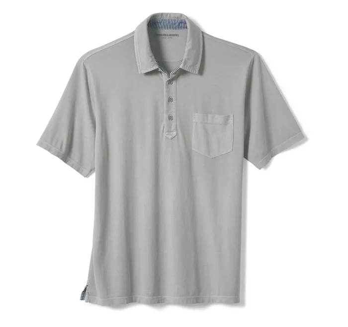 Men Polos and Tees Johnston and Murphy Garment Dyed Polo Gray