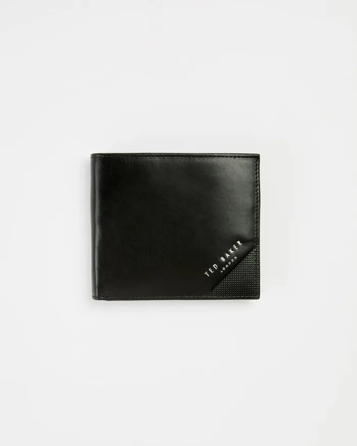 Men PRUG 8211 Leather Bifold Wallet With Coin Pocket Black Ted Baker Wallets and Cardholders
