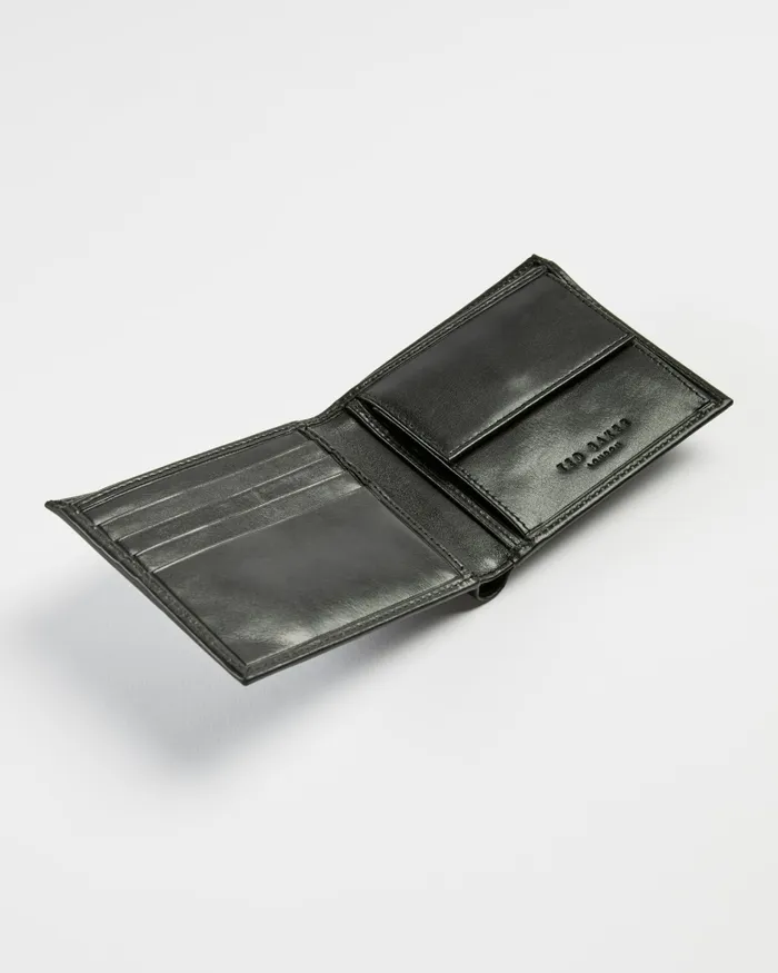 Men PRUG 8211 Leather Bifold Wallet With Coin Pocket Black Ted Baker Wallets and Cardholders