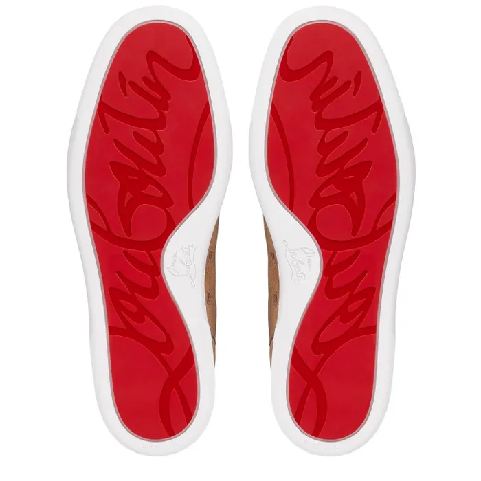 Men Rantulow Sneakers 8211 Grained Calf Leather 8211 Cuoio Christian Louboutin Sneakers
