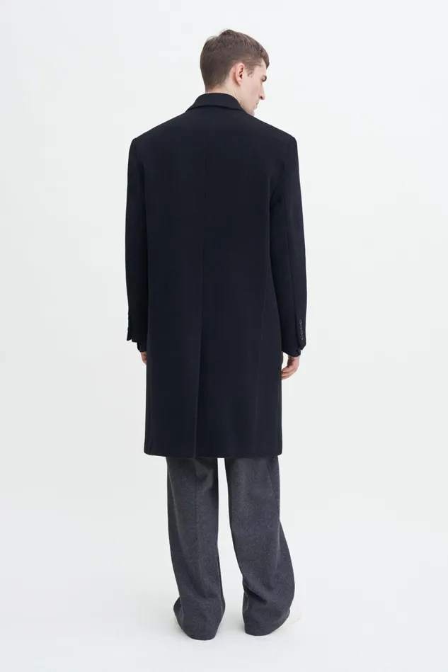 Men Relaxed Wool Coat Black Filippa K Outerwear