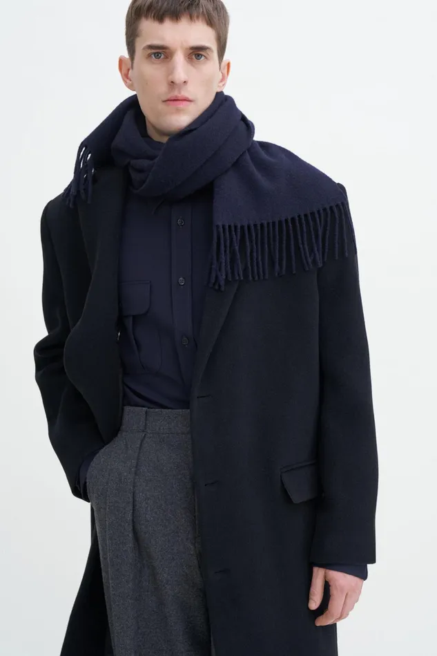 Men Relaxed Wool Coat Black Filippa K Outerwear