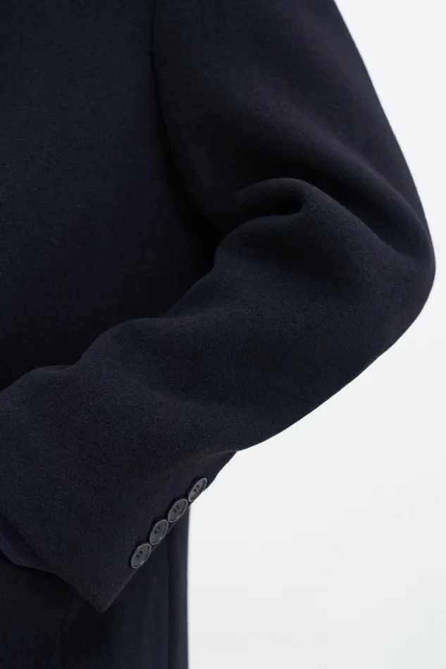 Men Relaxed Wool Coat Black Filippa K Outerwear