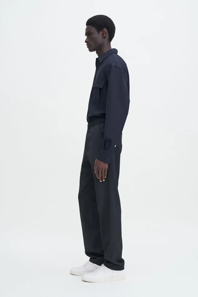 Men Relaxed Wool Trousers Anthracite Filippa K Trousers