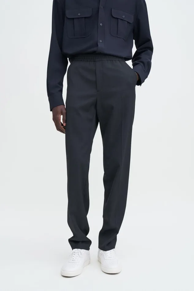 Men Relaxed Wool Trousers Anthracite Filippa K Trousers