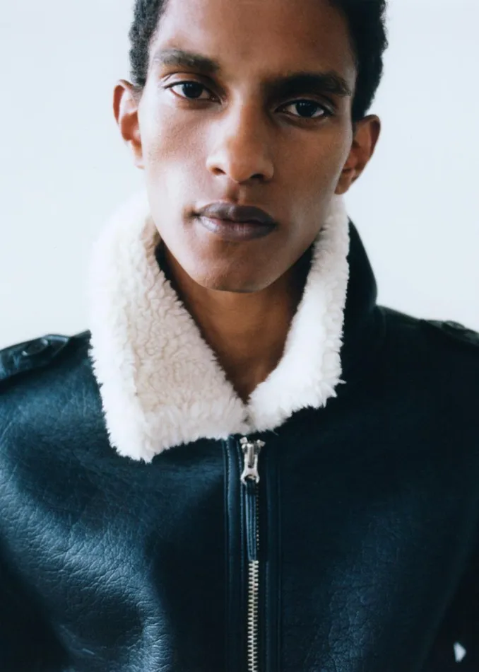 Men Richter Shearling Jacket 8211 Black The Frankie Shop Outerwear