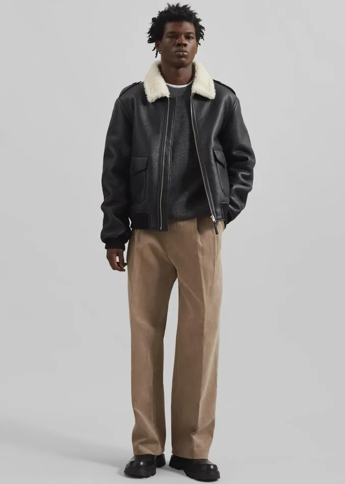 Men Richter Shearling Jacket 8211 Black The Frankie Shop Outerwear