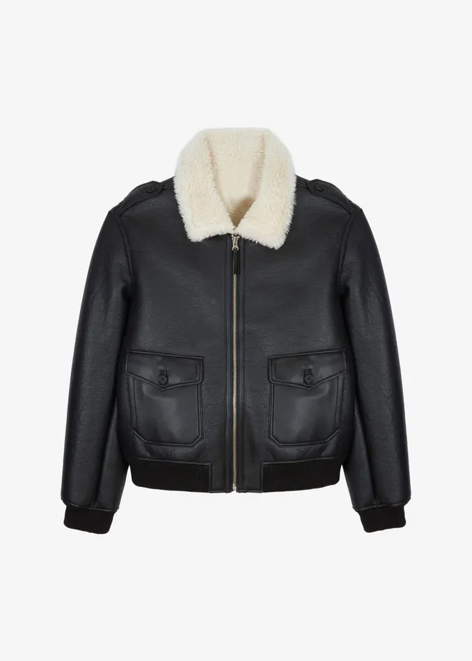Men Richter Shearling Jacket 8211 Black The Frankie Shop Outerwear