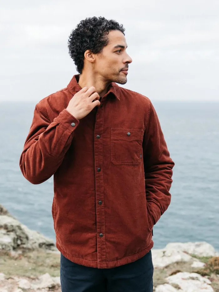 Men Rigger Fleece Lined Jacket Dark Rosewood Finisterre Jackets Coats and Gilets