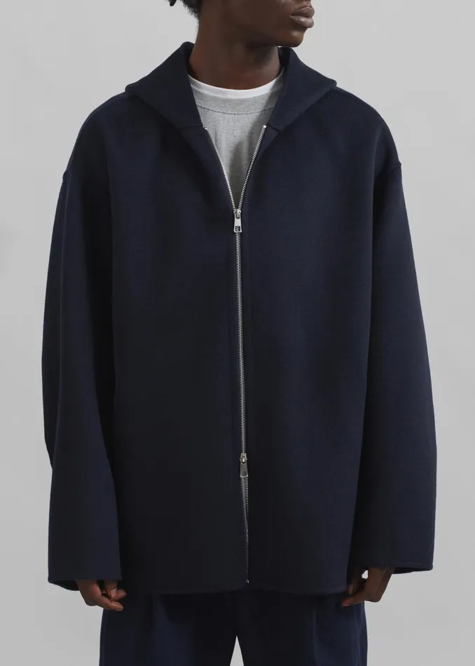 Men Rye Hooded Wool Jacket 8211 Navy The Frankie Shop Outerwear