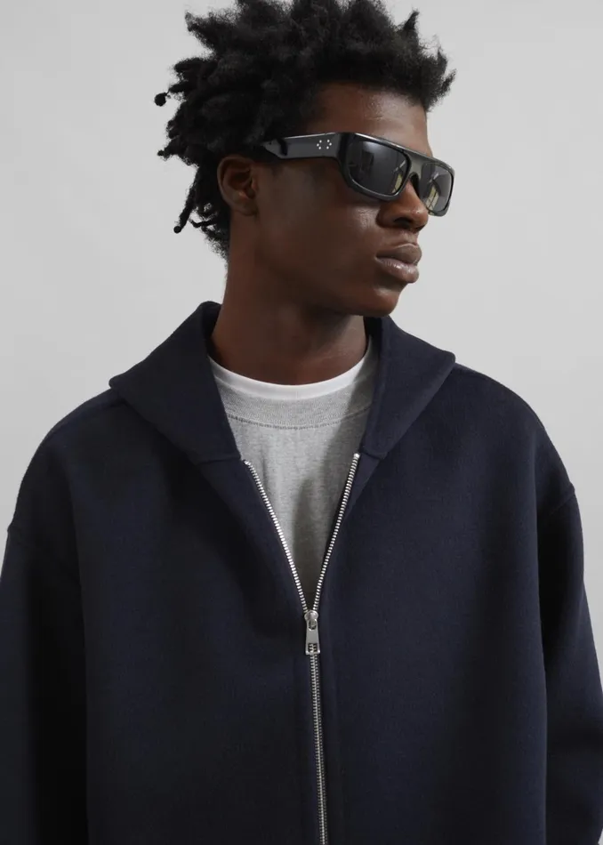 Men Rye Hooded Wool Jacket 8211 Navy The Frankie Shop Outerwear