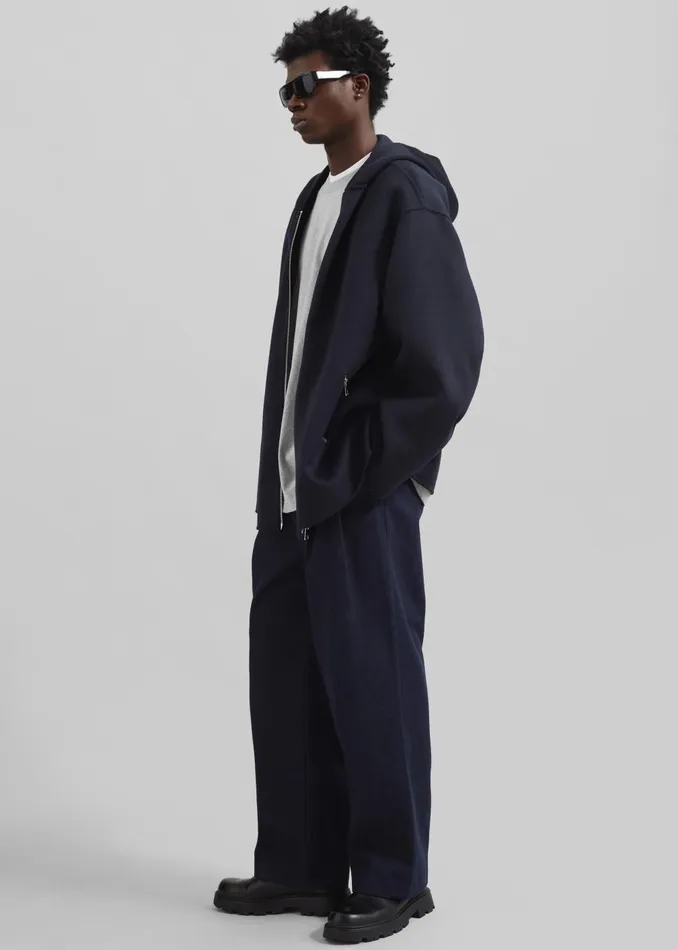 Men Rye Hooded Wool Jacket 8211 Navy The Frankie Shop Outerwear