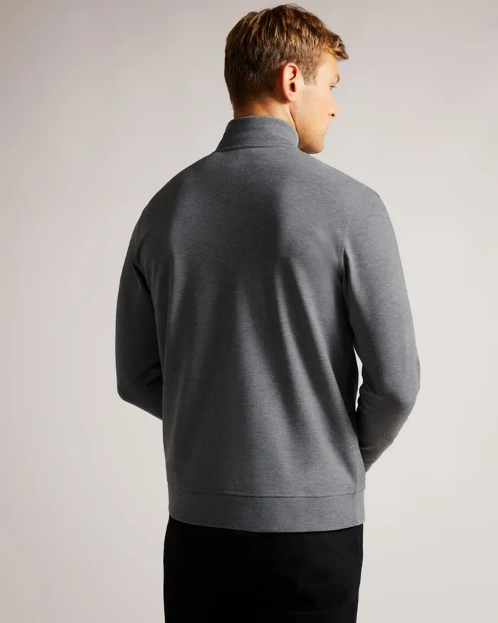 Men SANOT 8211 Long Sleeve Funnel Neck Jumper Greymarl Ted Baker Tops