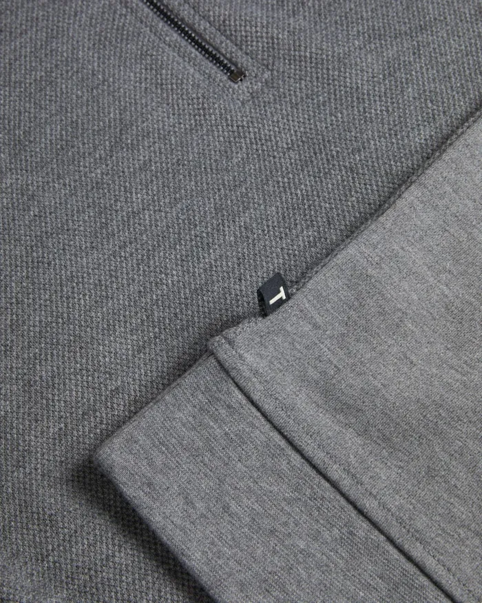 Men SANOT 8211 Long Sleeve Funnel Neck Jumper Greymarl Ted Baker Tops