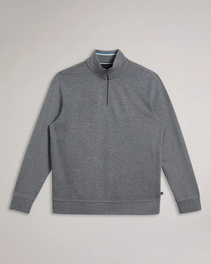Men SANOT 8211 Long Sleeve Funnel Neck Jumper Greymarl Ted Baker Tops