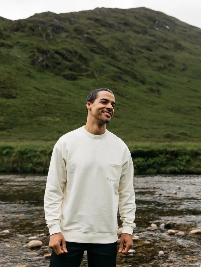 Men Serpentine Sweatshirt Ecru Finisterre Sweatshirts and Hoodies
