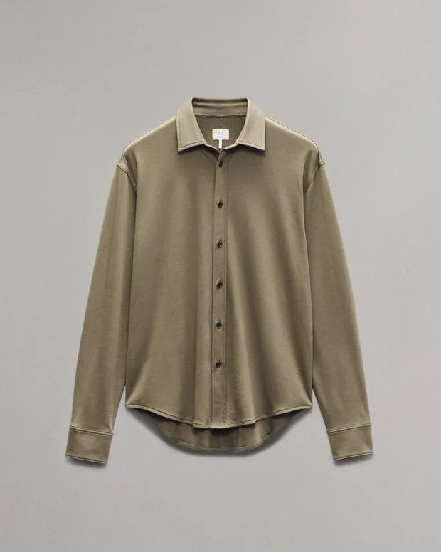 Men Shirts Rag and Bone Tomlin Cotton Shirt Army