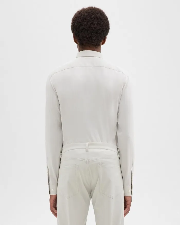 Men Shirts Theory Sylvain Shirt In Structure Knit Limestone