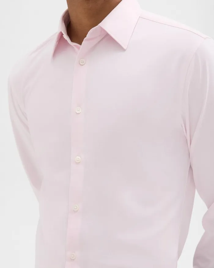 Men Shirts Theory Sylvain Shirt In Structure Knit Pale Pink