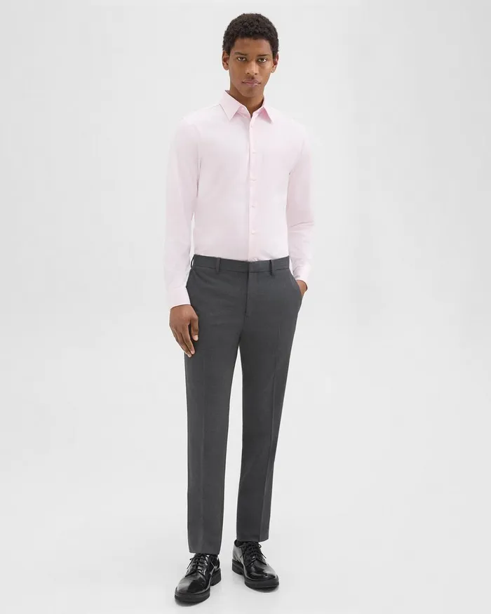 Men Shirts Theory Sylvain Shirt In Structure Knit Pale Pink