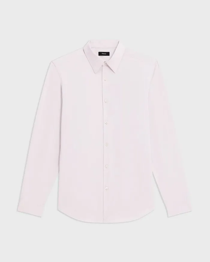 Men Shirts Theory Sylvain Shirt In Structure Knit Pale Pink