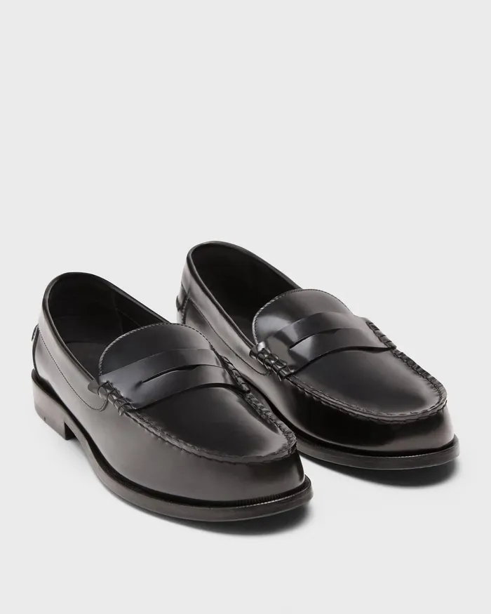 Men Shoes Theory City Loafer In Leather Black