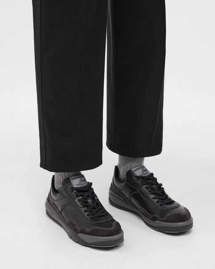 Men Shoes Theory Leather Sneaker Blackblack