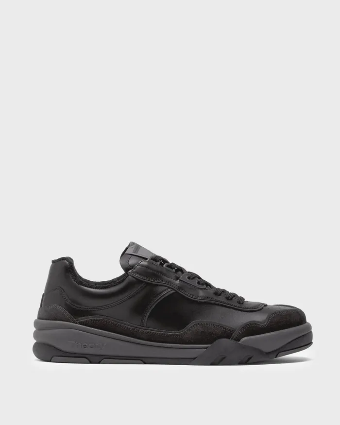 Men Shoes Theory Leather Sneaker Blackblack
