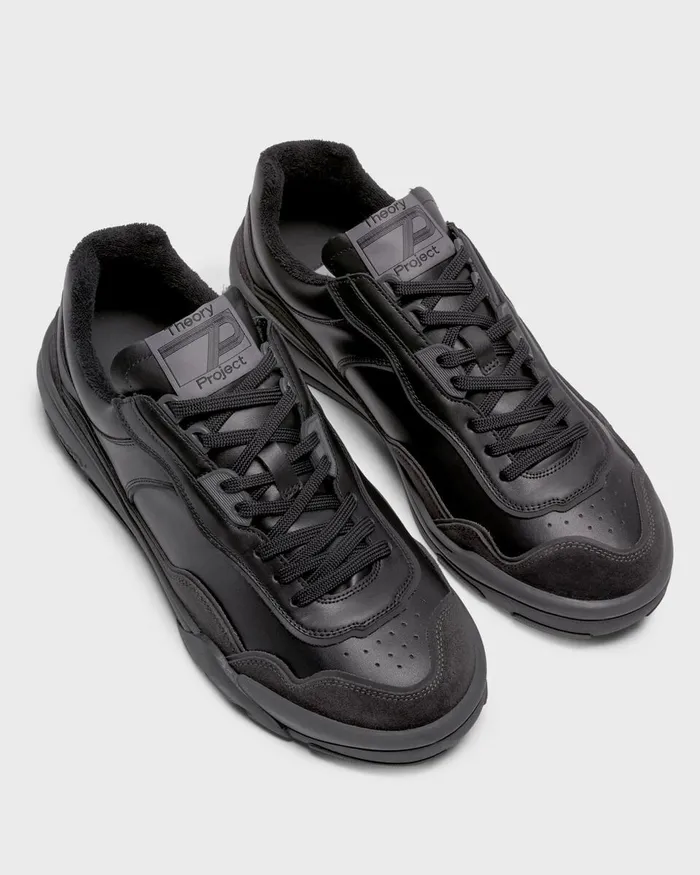 Men Shoes Theory Leather Sneaker Blackblack