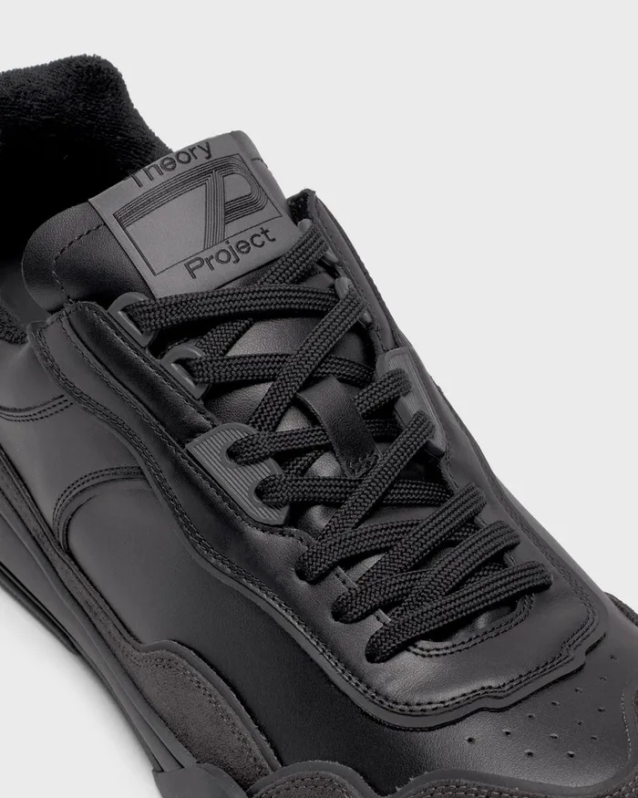 Men Shoes Theory Leather Sneaker Blackblack
