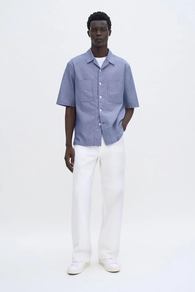 Men Short Sleeve Resort Shirt Ink Blue Filippa K Shirts