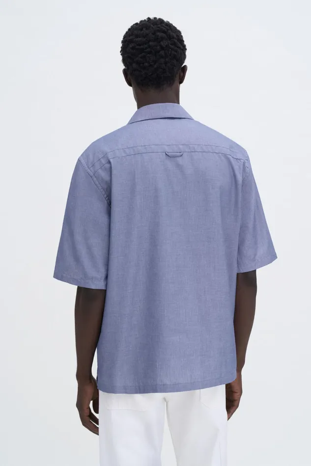 Men Short Sleeve Resort Shirt Ink Blue Filippa K Shirts
