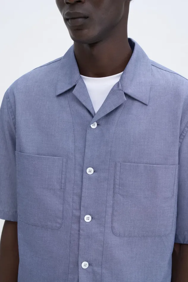 Men Short Sleeve Resort Shirt Ink Blue Filippa K Shirts