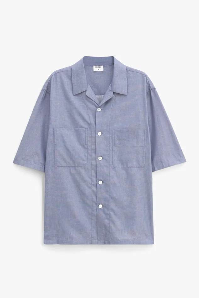 Men Short Sleeve Resort Shirt Ink Blue Filippa K Shirts