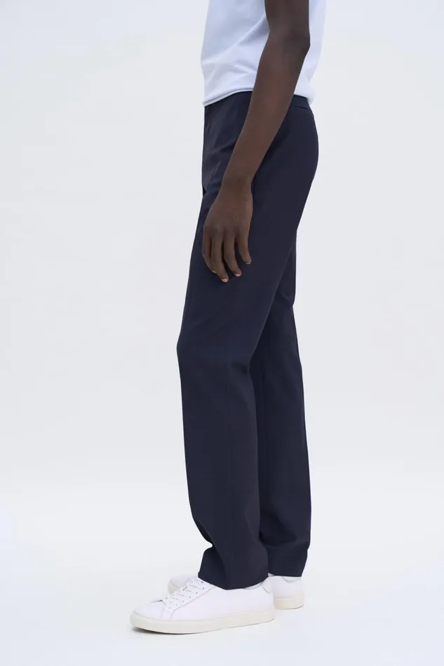 Men Slim Tapered Wool Trousers Dark Navy Filippa K Tailoring