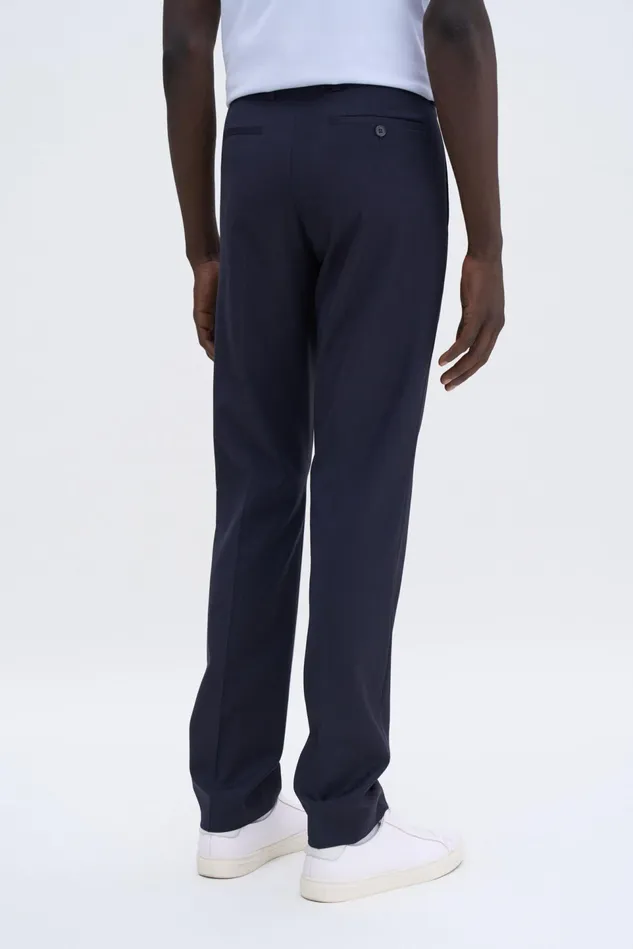 Men Slim Tapered Wool Trousers Dark Navy Filippa K Tailoring