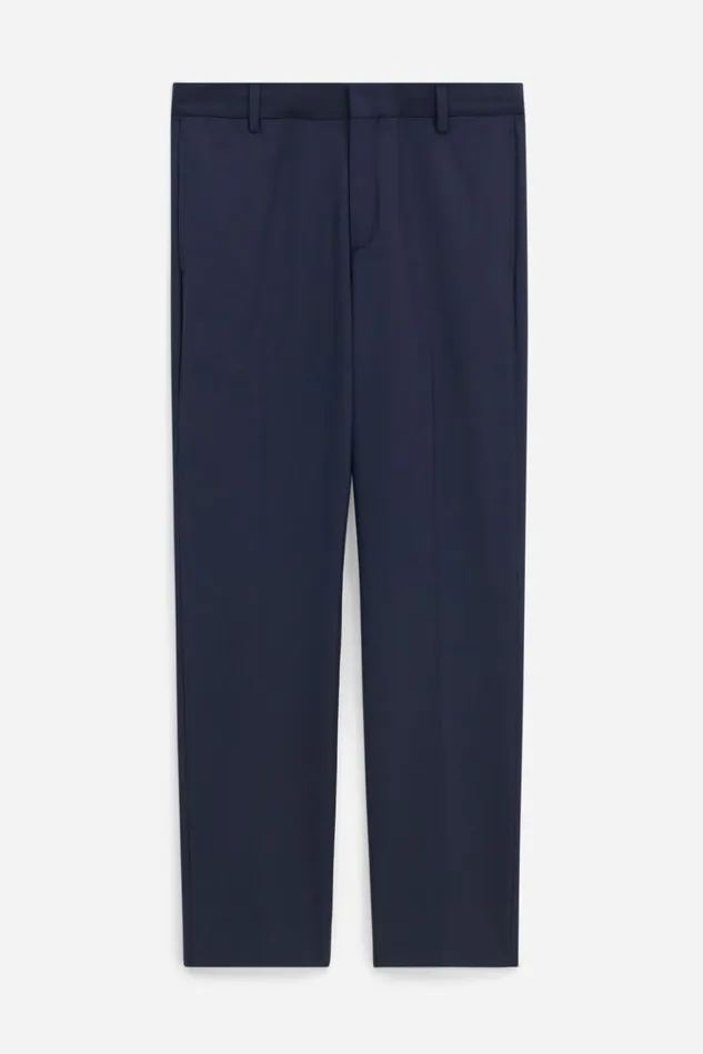 Men Slim Tapered Wool Trousers Dark Navy Filippa K Tailoring