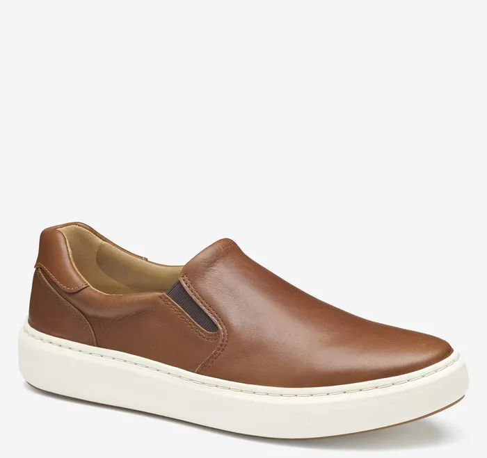 Men Sneakers Johnston and Murphy Anders SlipOn Tan Full Grain