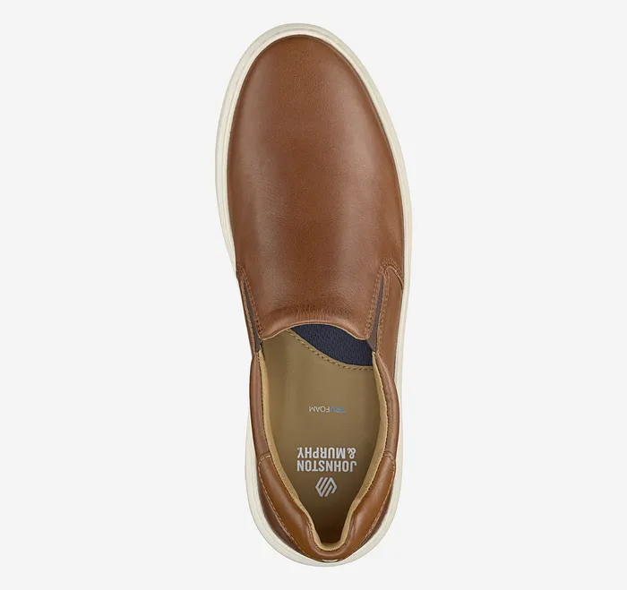 Men Sneakers Johnston and Murphy Anders SlipOn Tan Full Grain