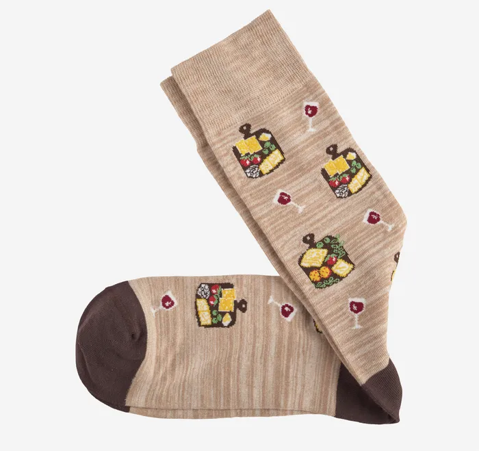Men Space Dyed Socks Khaki Charcuterie Board Socks Johnston and Murphy