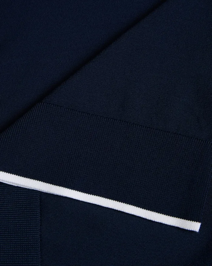Men STORTFO 8211 Short Sleeve Rayon Polo Shirt Navy Ted Baker Jumpers and Knitwear