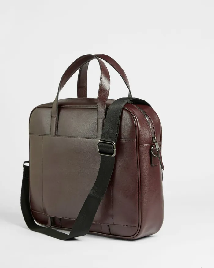 Men STRATH 8211 Saffiano Leather Document Bag Oxblood Ted Baker Document Bags