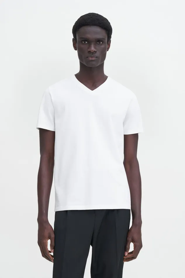 Men Stretch VNeck Tee White Filippa K TShirts