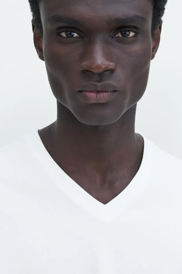 Men Stretch VNeck Tee White Filippa K TShirts
