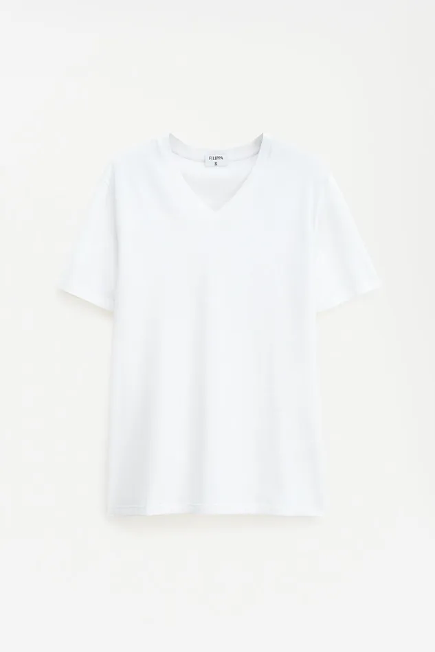 Men Stretch VNeck Tee White Filippa K TShirts
