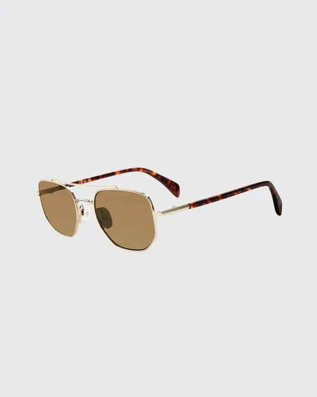 Men Sunglasses Rag and Bone Teddi Gold Havana