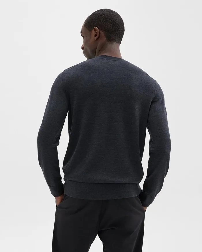 Men Sweaters Cardigans Theory Crewneck Sweater In Merino Wool Pestle Melange
