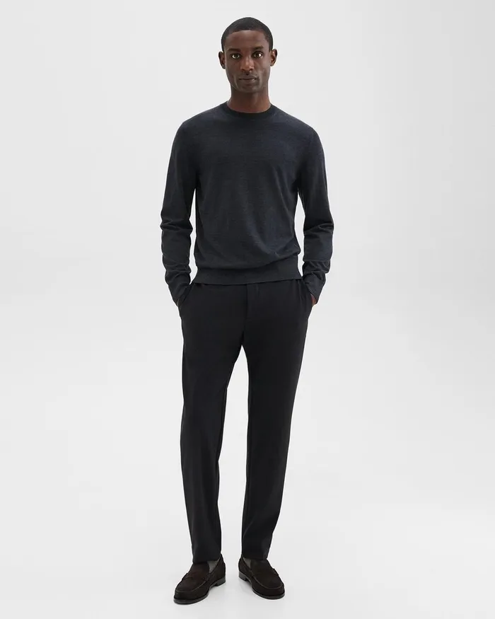 Men Sweaters Cardigans Theory Crewneck Sweater In Merino Wool Pestle Melange